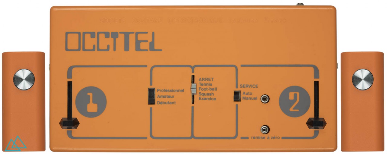 Top view of dedicated video game console Société occitane d'électronique Occitel